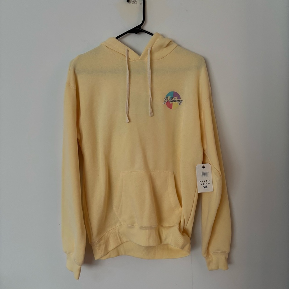 brand new! billabong yellow surf beach summer lightweight hoodie sweatshirt☀️